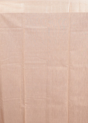 Cream Kora Silk Saree With Blouse Piece