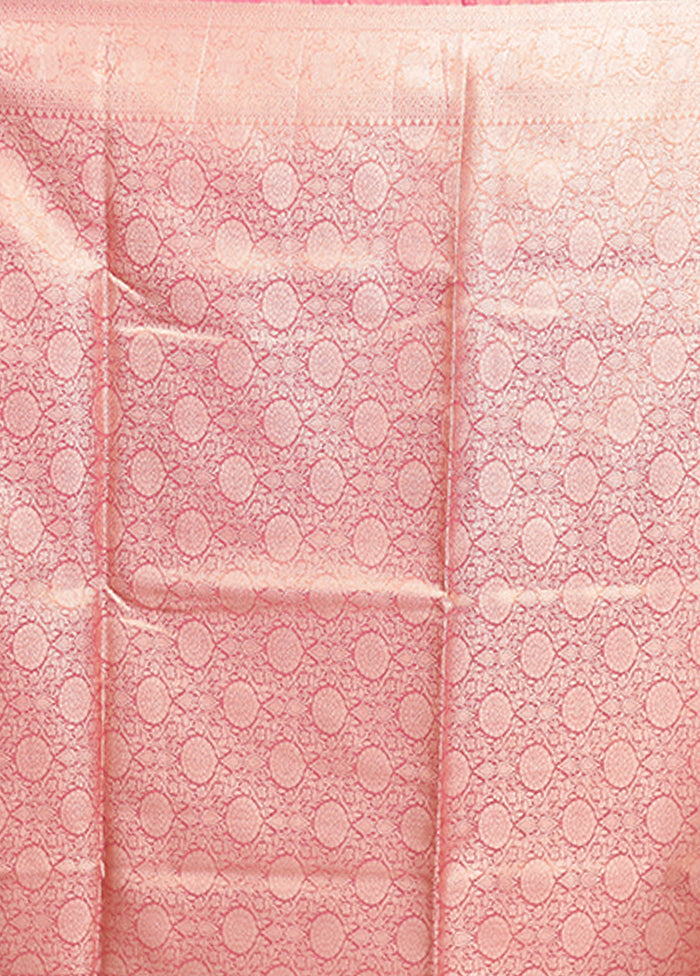 Pink Tissue Silk Saree With Blouse Piece