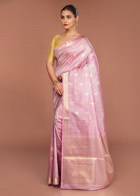 Pink Tissue Silk Saree With Blouse Piece