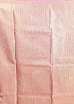 Pink Tissue Silk Saree With Blouse Piece