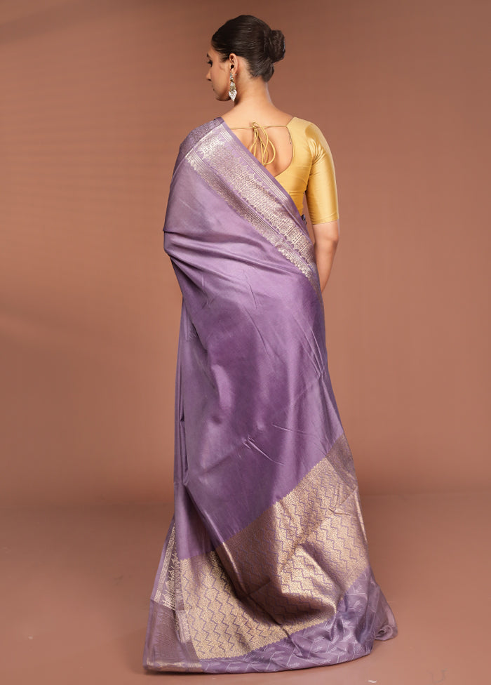 Blue Kora Silk Saree With Blouse Piece