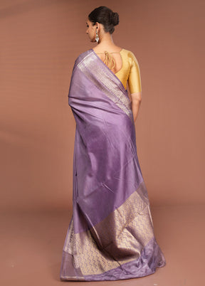 Blue Kora Silk Saree With Blouse Piece