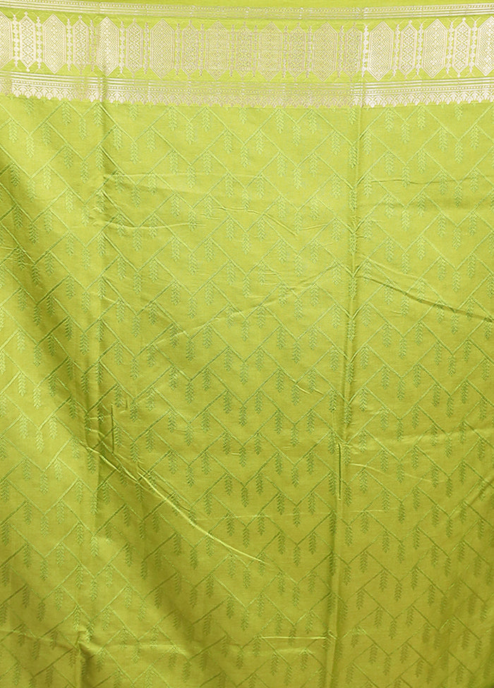 Green Kora Silk Saree With Blouse Piece