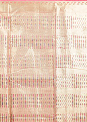 Pink Tissue Silk Saree With Blouse Piece