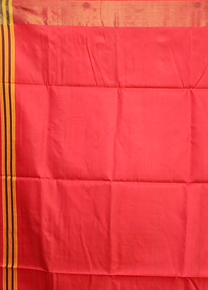 Green Handloom Kalakshetra Pure Silk Saree With Blouse Piece