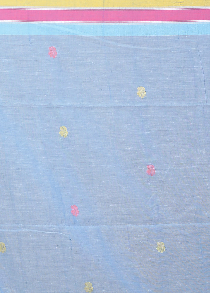 Blue Matka Silk Saree With Blouse Piece