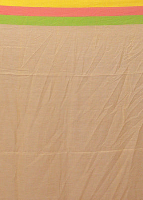 Cream Matka Silk Saree With Blouse Piece