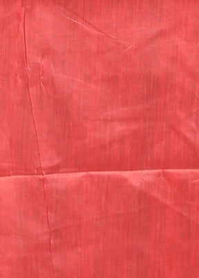 Rust Tussar Silk Saree With Blouse Piece