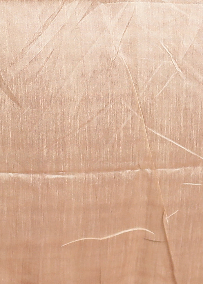 Cream Tussar Silk Saree With Blouse Piece
