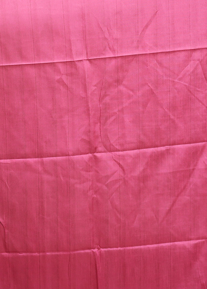 Pink Tussar Silk Saree With Blouse Piece