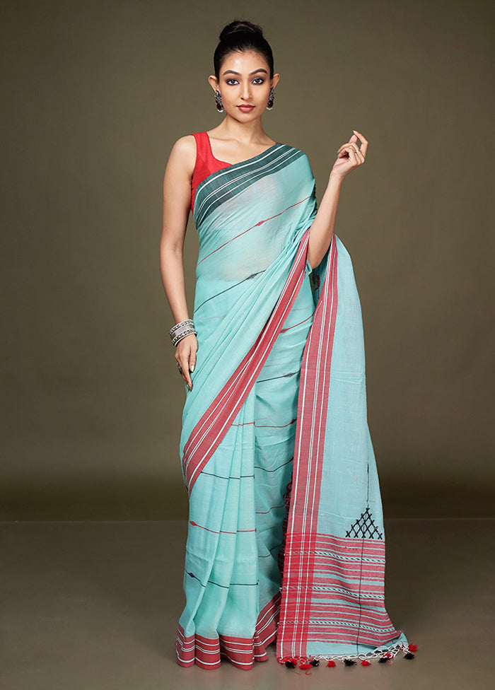 Green Matka Silk Saree With Blouse Piece