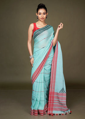 Green Matka Silk Saree With Blouse Piece