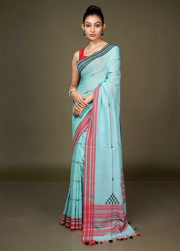 Green Matka Silk Saree With Blouse Piece