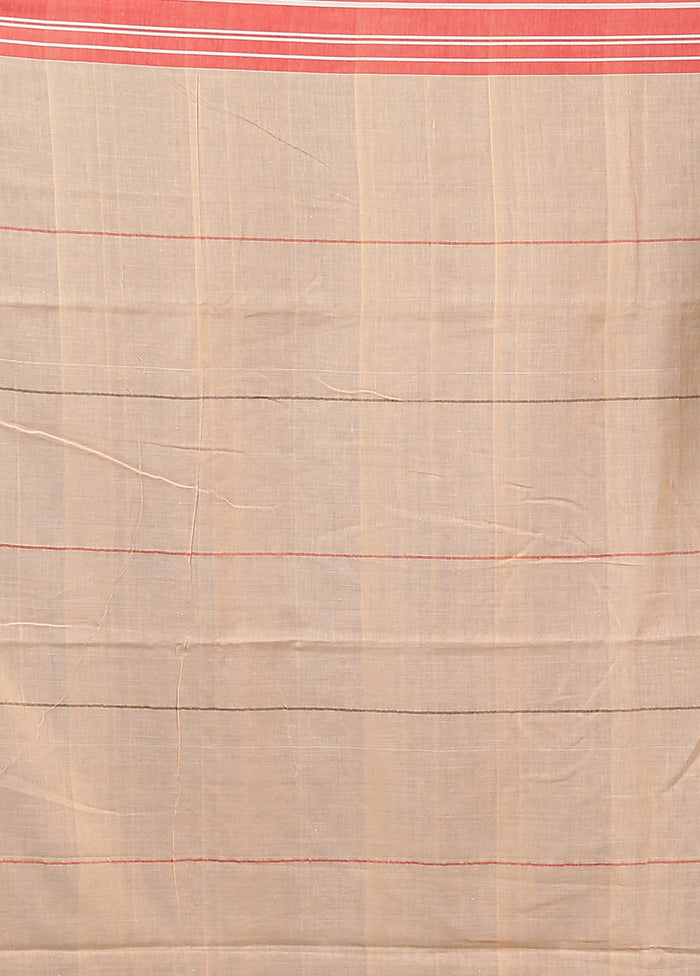 Cream Matka Silk Saree With Blouse Piece