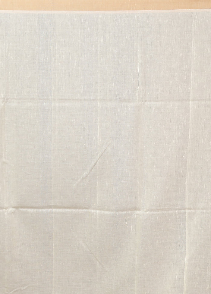 Cream Matka Silk Saree With Blouse Piece