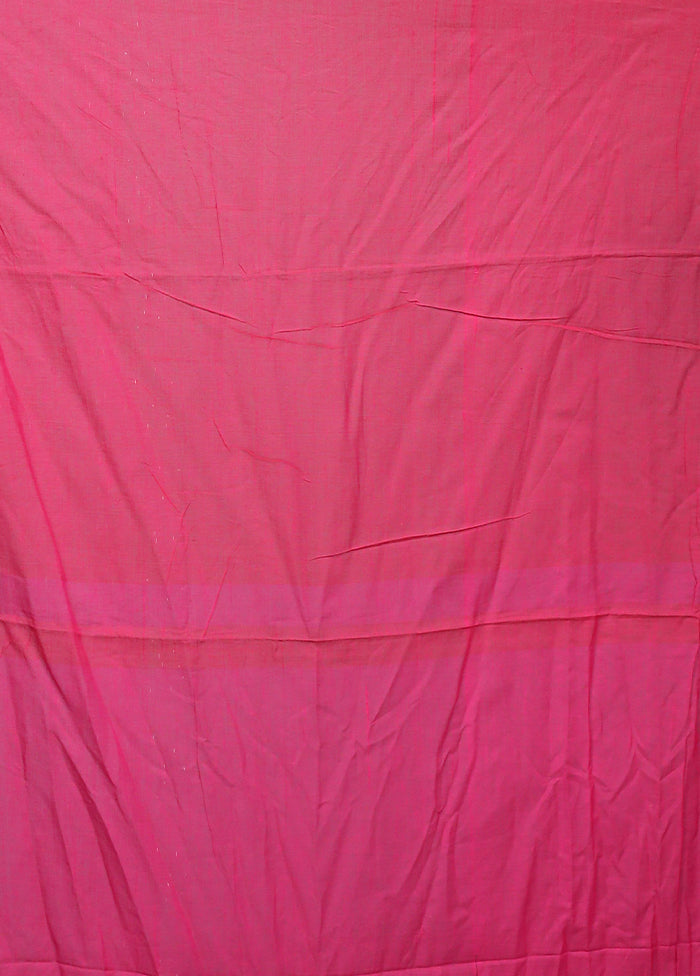 Pink Cotton Saree Without Blouse Piece