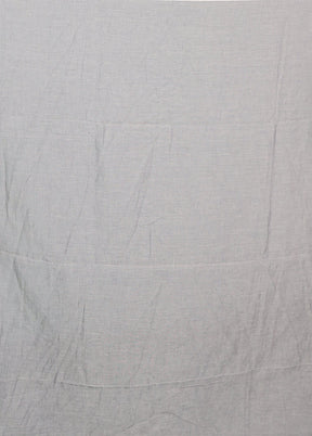 Grey Cotton Saree Without Blouse Piece
