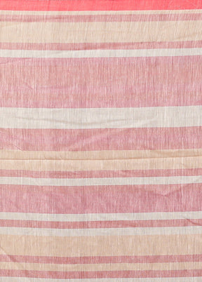 Pink Cotton Saree With Blouse Piece