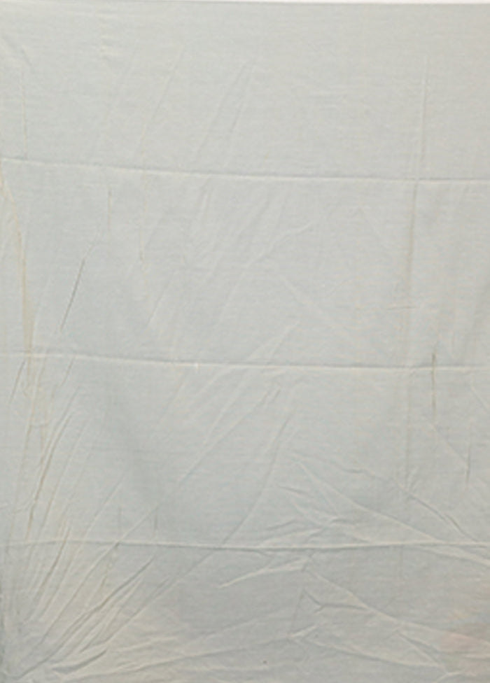 Grey Cotton Saree With Blouse Piece