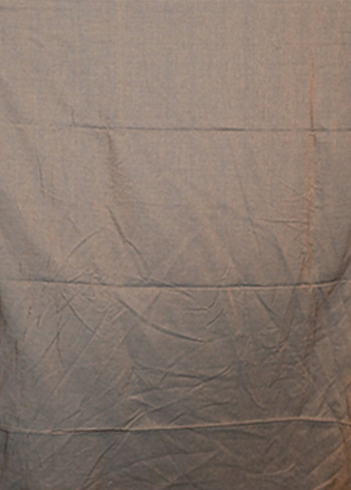 Brown Cotton Saree With Blouse Piece