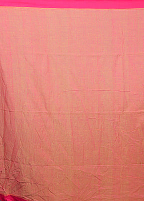 Peach Pure Cotton Saree With Blouse Piece