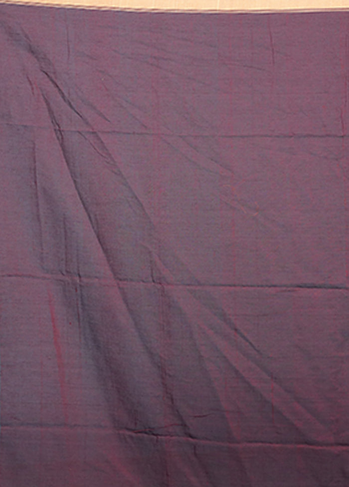 Maroon Pure Cotton Saree With Blouse Piece