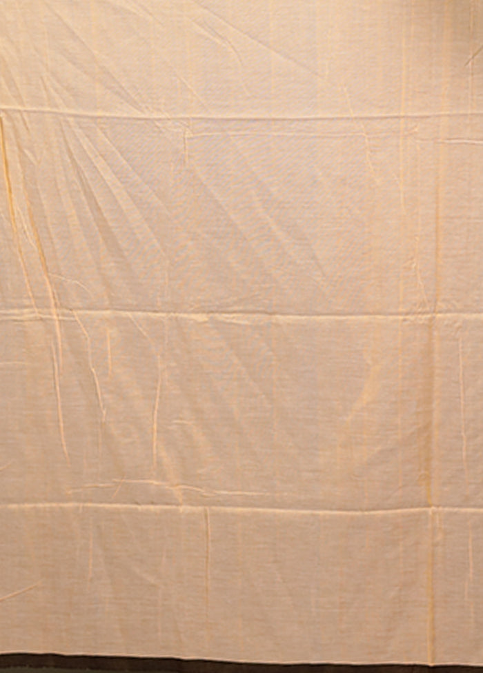 Peach Pure Cotton Saree With Blouse Piece