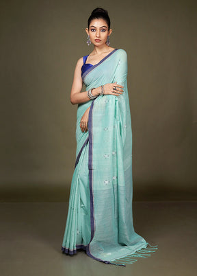 Green Matka Silk Saree With Blouse Piece