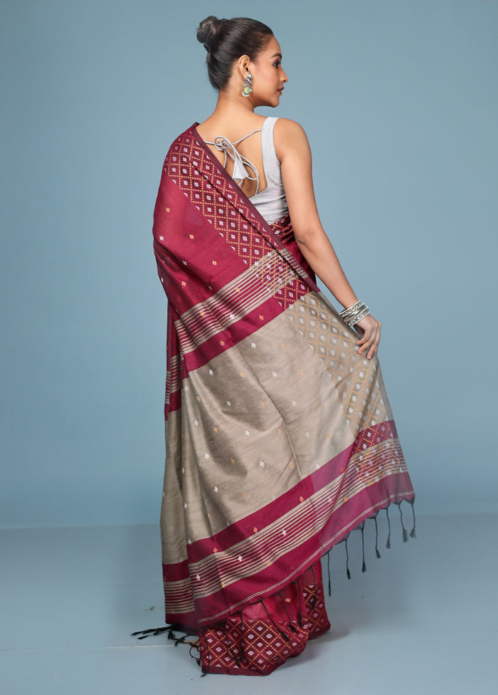 Cream Cotton Saree With Blouse Piece