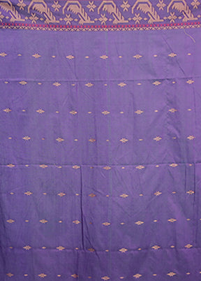 Purple Cotton Saree With Blouse Piece