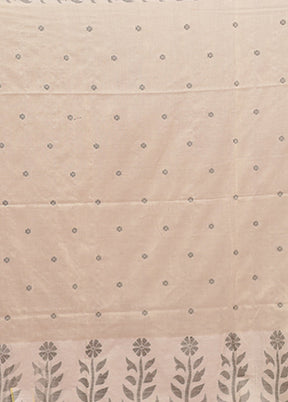 Cream Cotton Saree With Blouse Piece