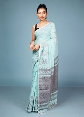 Grey Matka Silk Saree With Blouse Piece