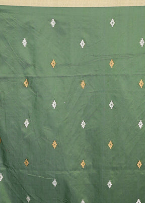 Green Matka Silk Saree With Blouse Piece
