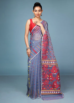 Grey Tant Cotton Saree Without Blouse Piece