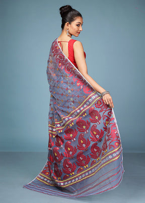 Grey Tant Cotton Saree Without Blouse Piece