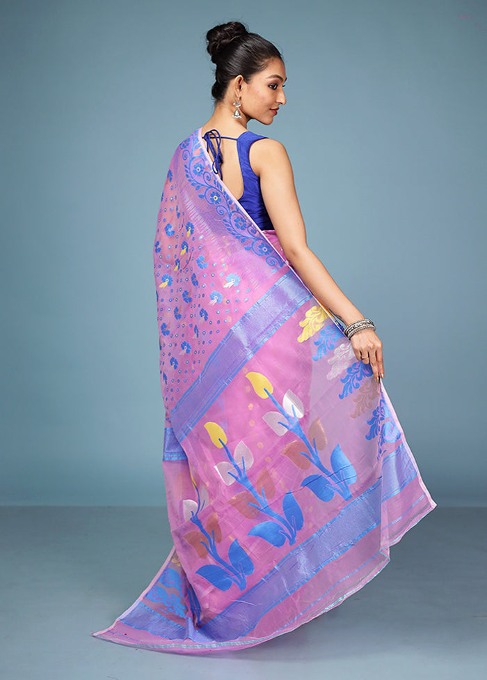 Pink Tant Cotton Saree Without Blouse Piece