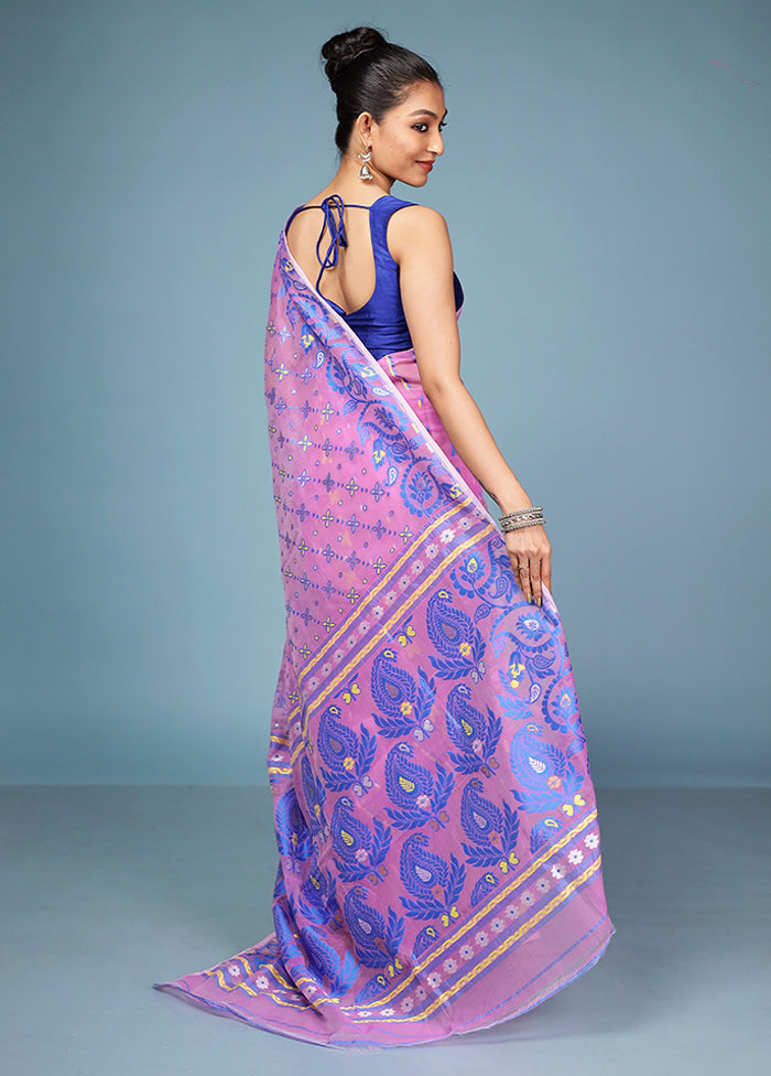 Pink Tant Cotton Saree Without Blouse Piece
