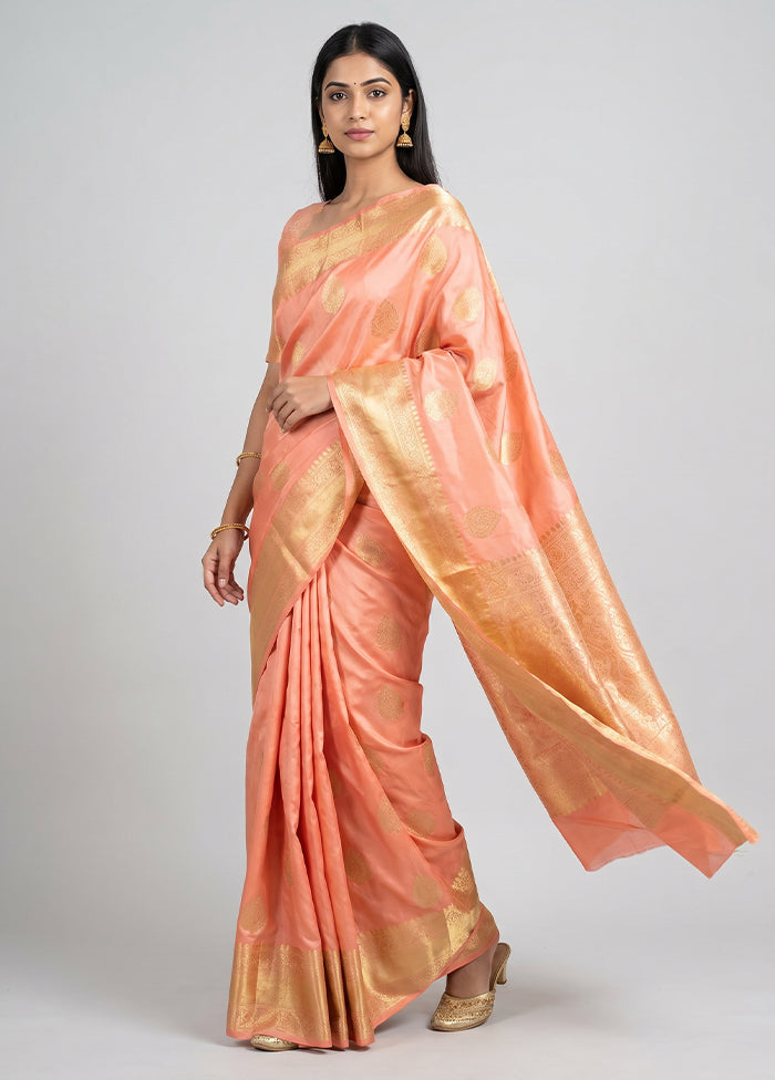 Pink Handloom Katan Pure Silk Saree With Blouse Piece