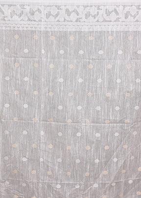 White Matka Silk Saree With Blouse Piece