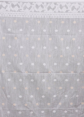 Grey Matka Silk Saree With Blouse Piece