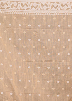 Cream Matka Silk Saree With Blouse Piece