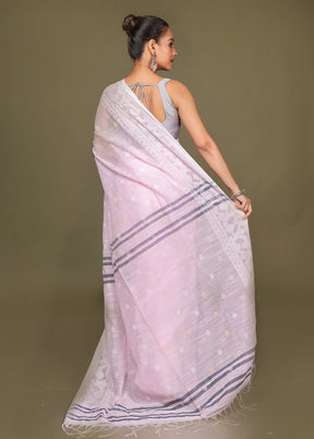 Pink Matka Silk Saree With Blouse Piece