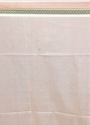Cream Tussar Silk Saree With Blouse Piece
