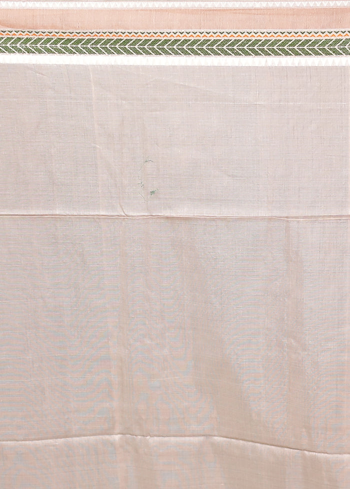 Cream Tussar Silk Saree With Blouse Piece