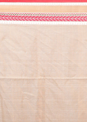 Cream Tussar Silk Saree With Blouse Piece