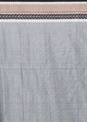 Grey Tussar Silk Saree With Blouse Piece
