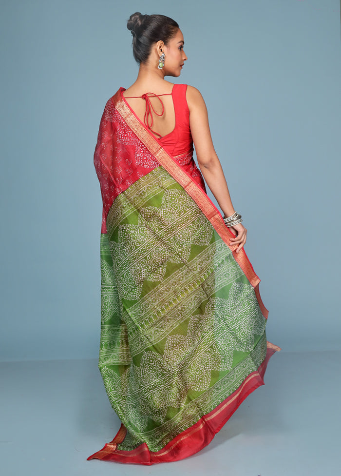 Maroon Printed Pure Silk Saree Without Blouse Piece