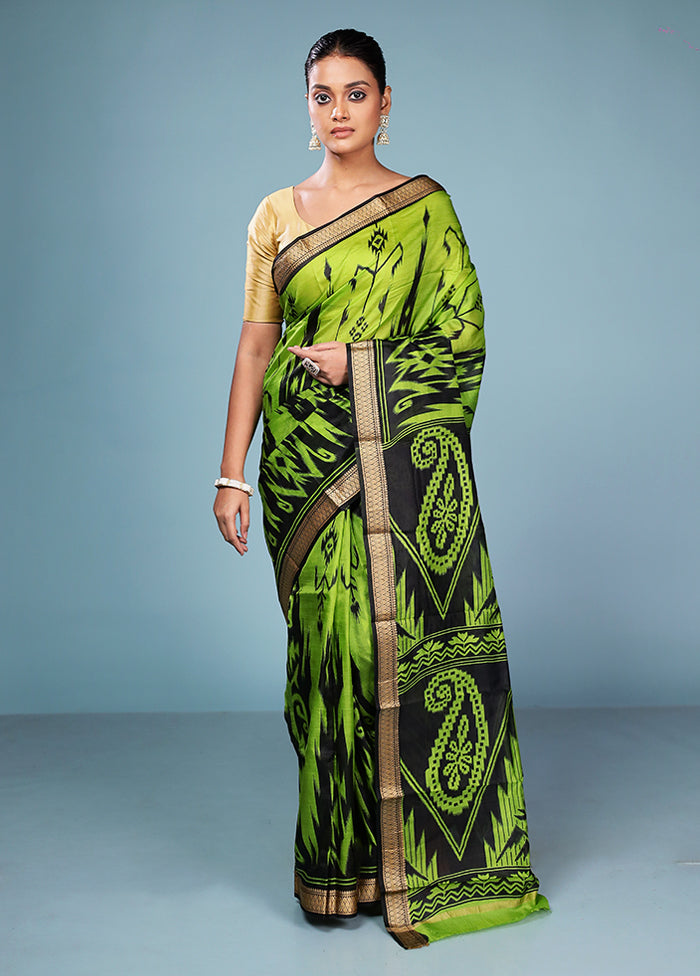Black Printed Pure Silk Saree Without Blouse Piece