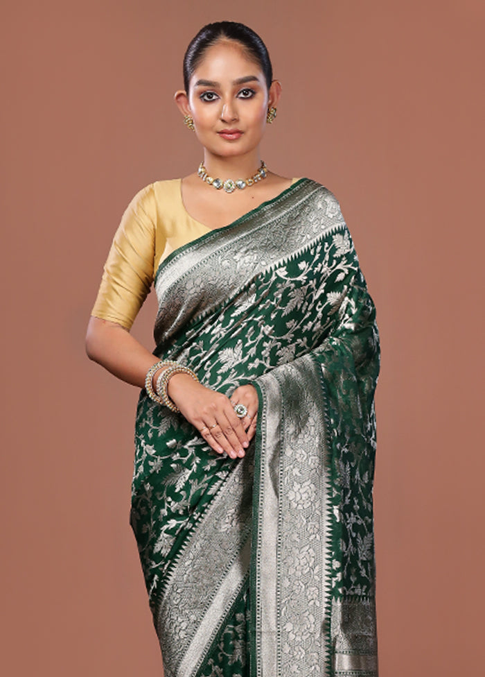 Blue Dupion Silk Saree With Blouse Piece