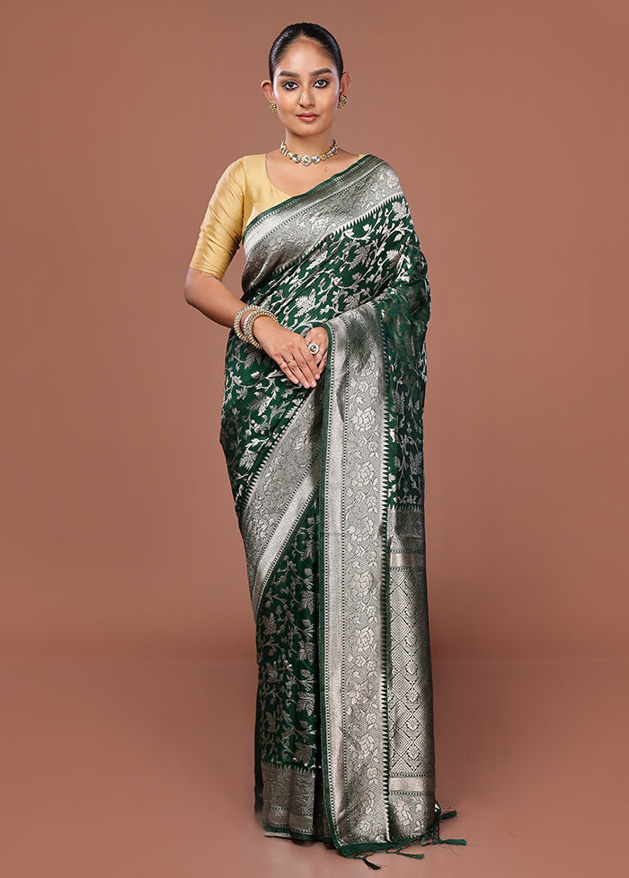 Blue Dupion Silk Saree With Blouse Piece